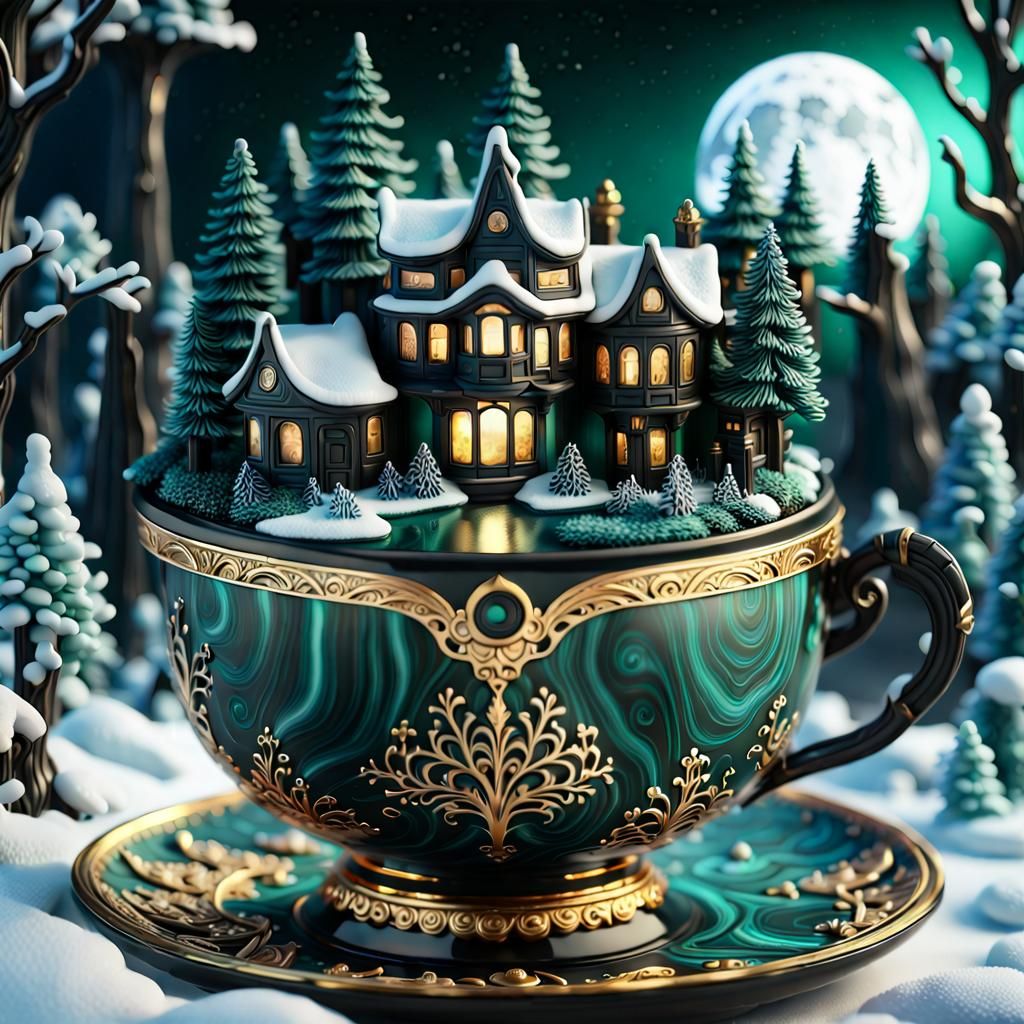 Magical City in Porcelain Cup: Diorama Concept Art