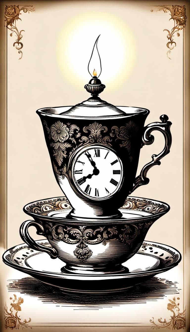 Surreal AI Interpretation of Time and Teatime