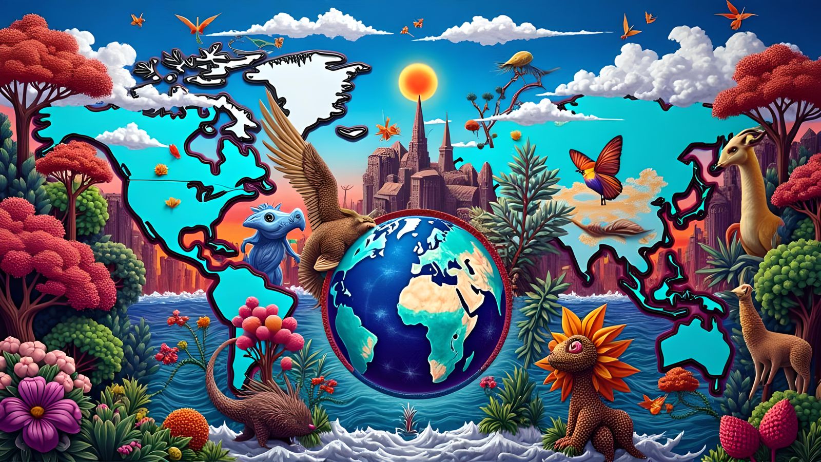 Afrofuturist Mother Earth Biogeography Map