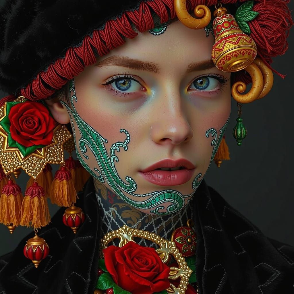 Abstract Swirling Red Forms