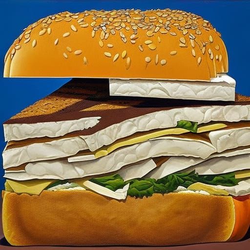 Hellish Politician Sandwich in Cubist Style