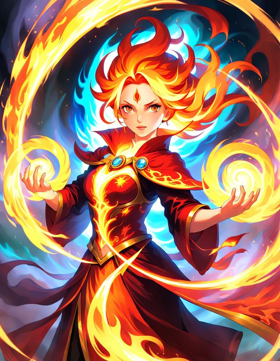 Spellcaster Conjures Vortex of Magic