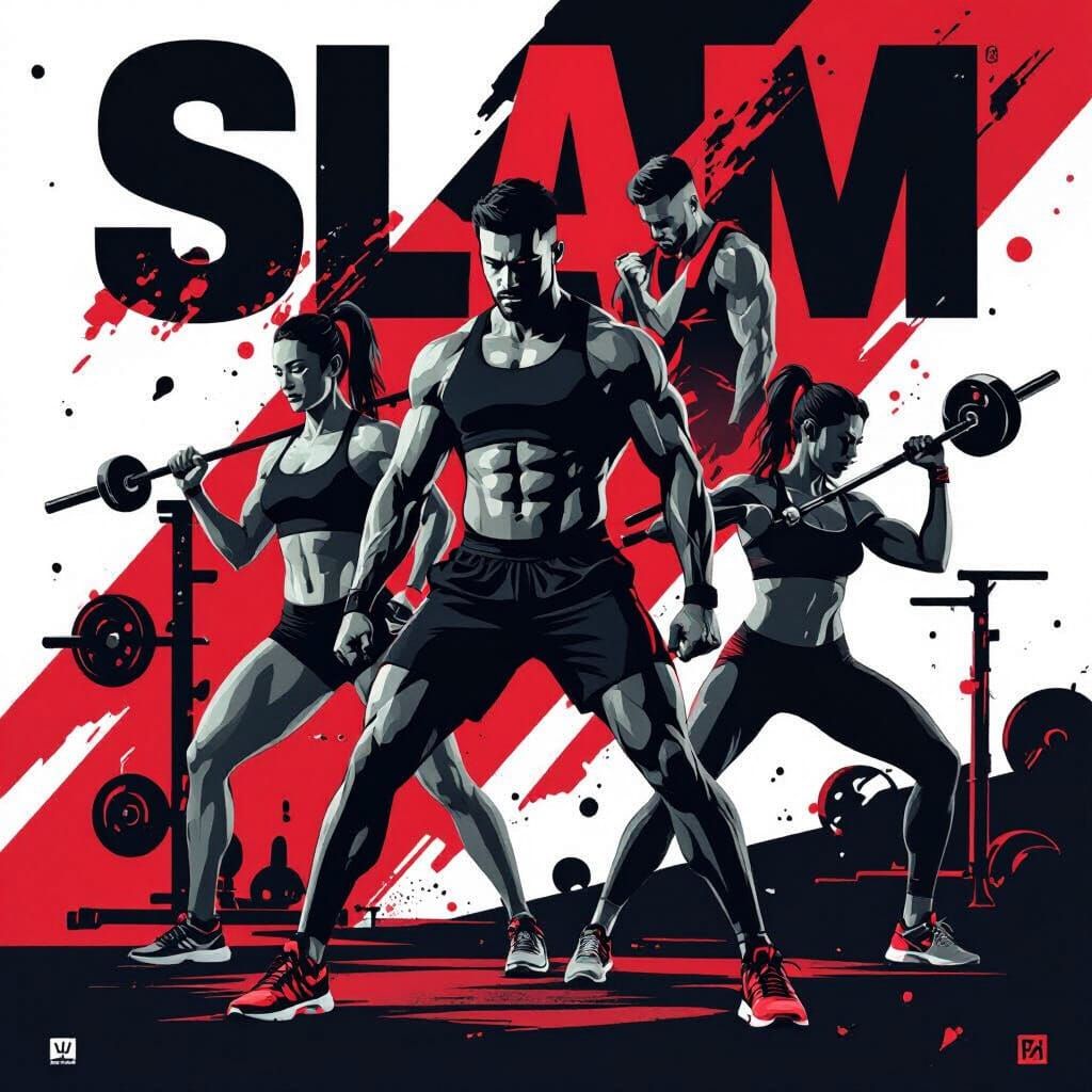 Energetic Gym Poster in Modern Digital Art Style