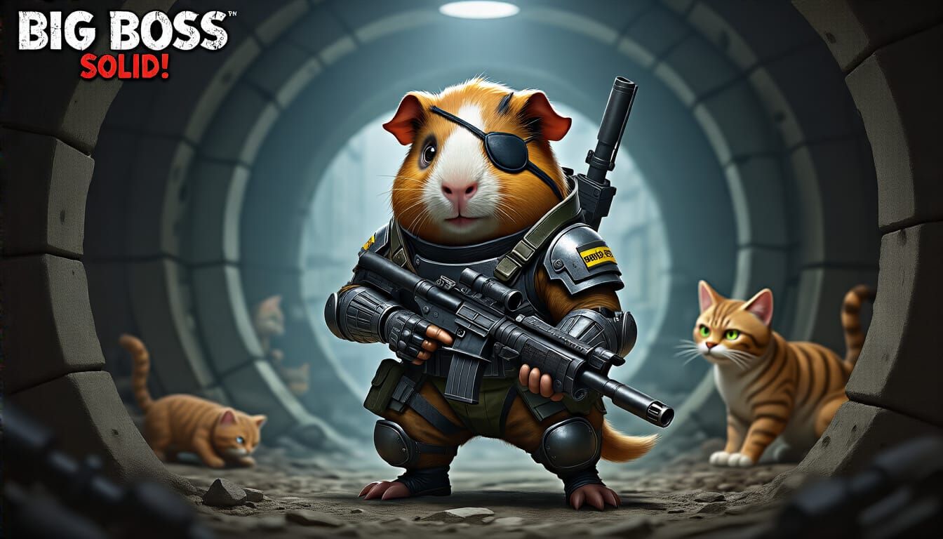 Tactical Guinea Pig Espionage in Military Armor