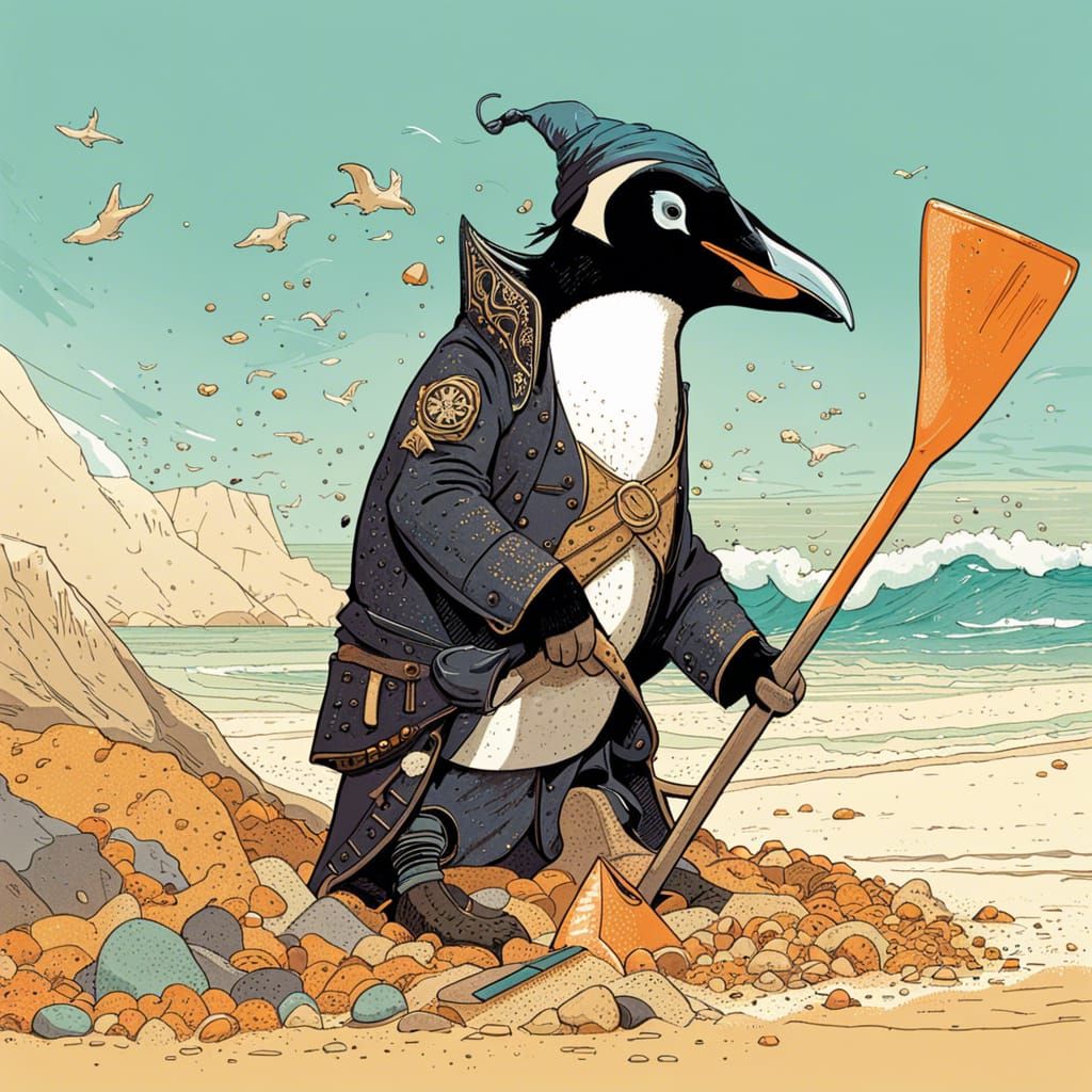 Pirate Penguin's Treasure Hunt on the Beach