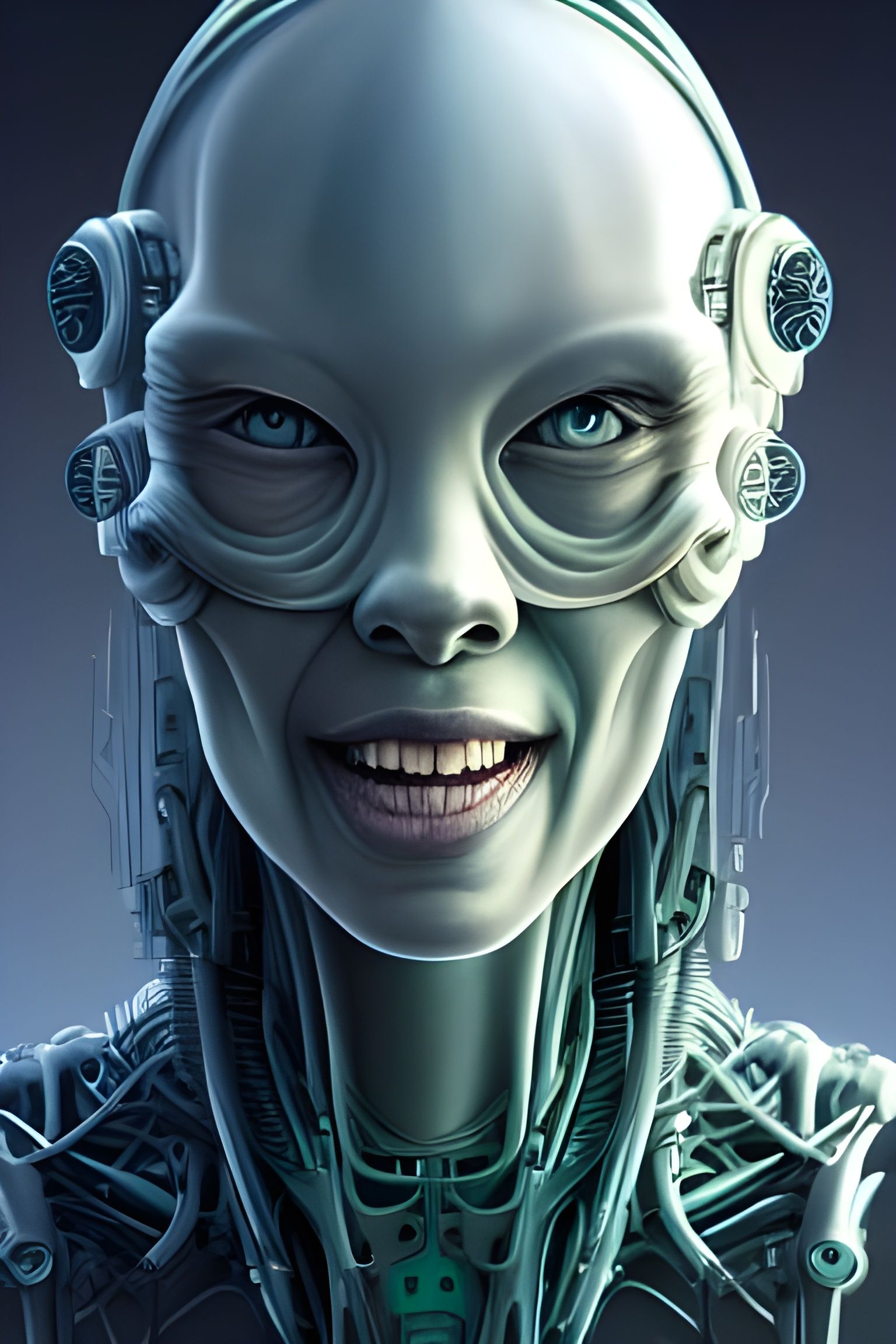 Sci-Fi Bionic Abomination Portrait in 3D