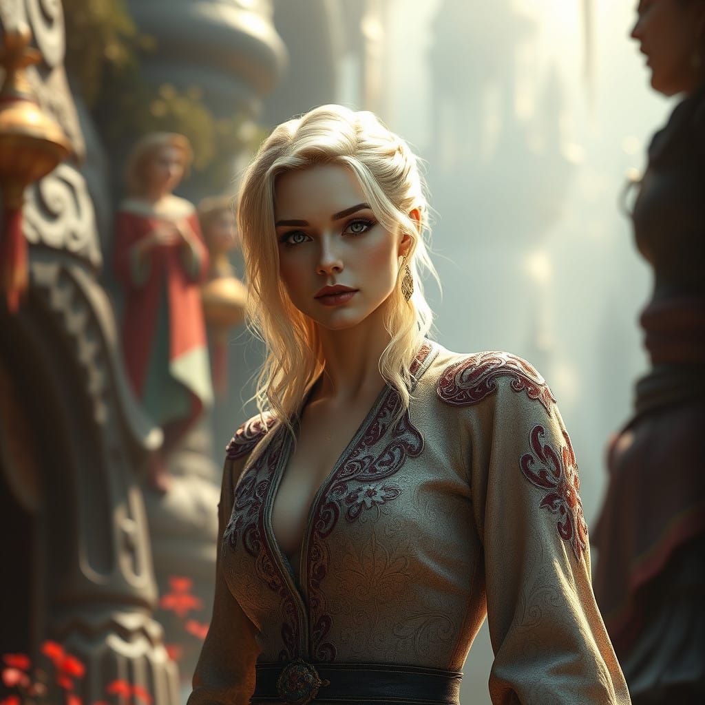 Ethereal Fantasy Goddess in Vibrant Unreal Environment