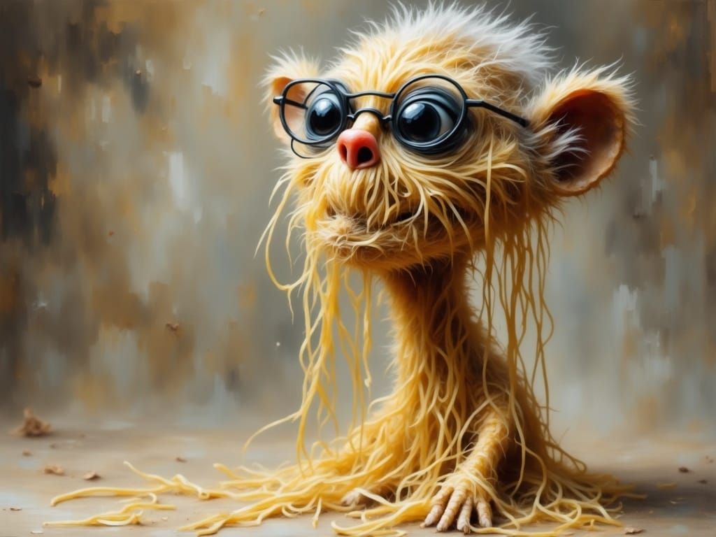 Grunge Noodle Man with Goofy Eyes