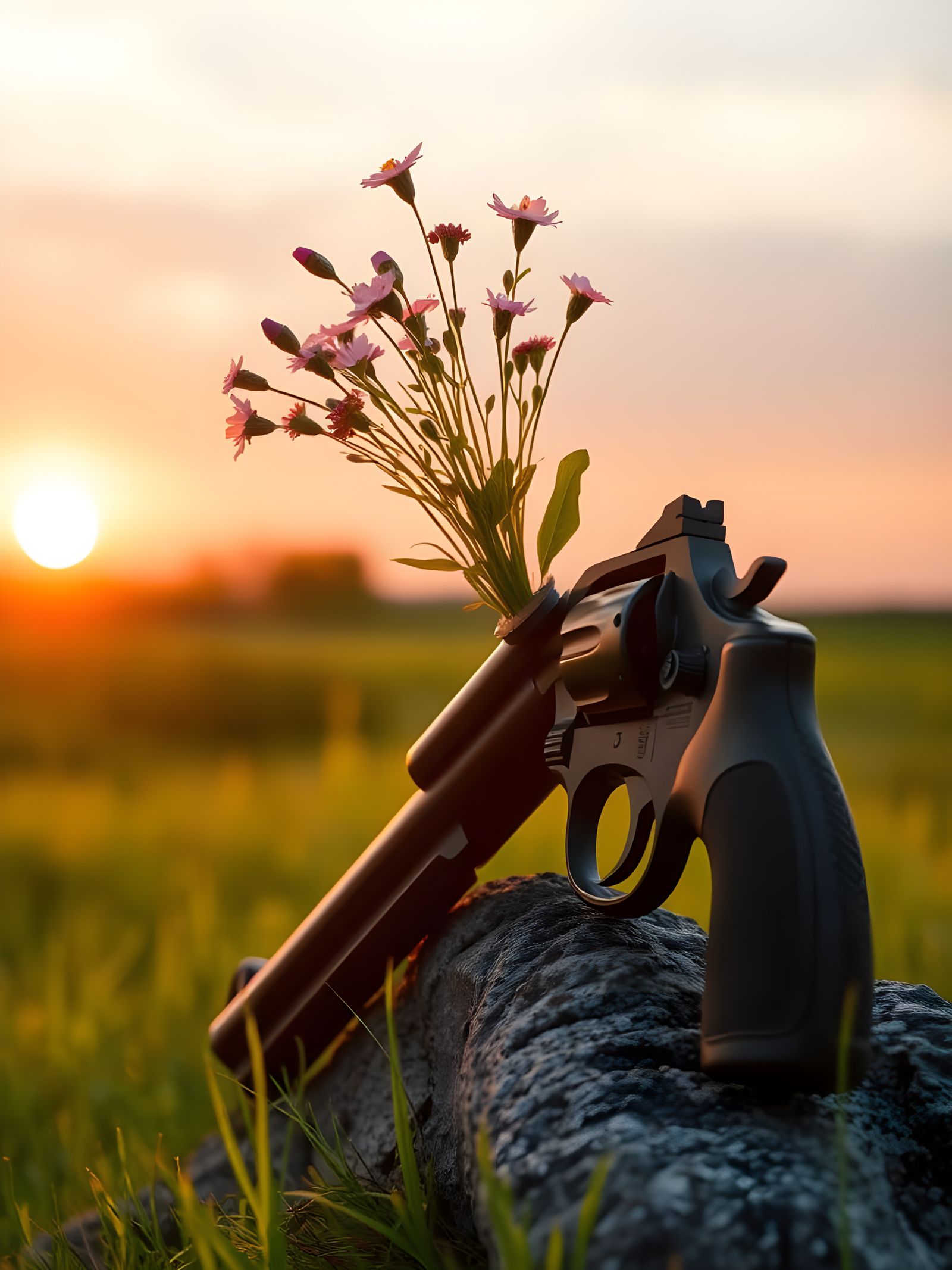 Surreal Gun Barrel Blooms at Sunrise