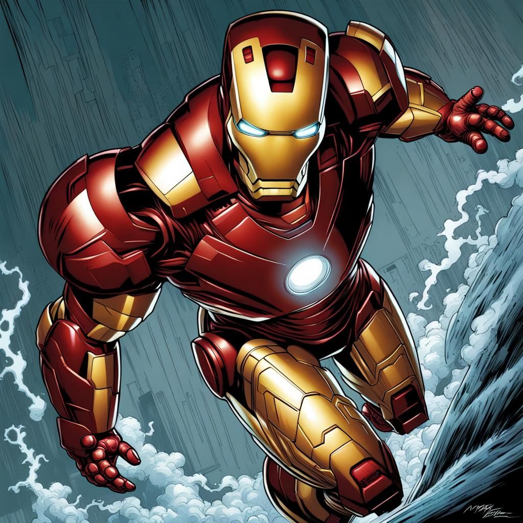 Iron Man Comic Book Art by Mark Brooks