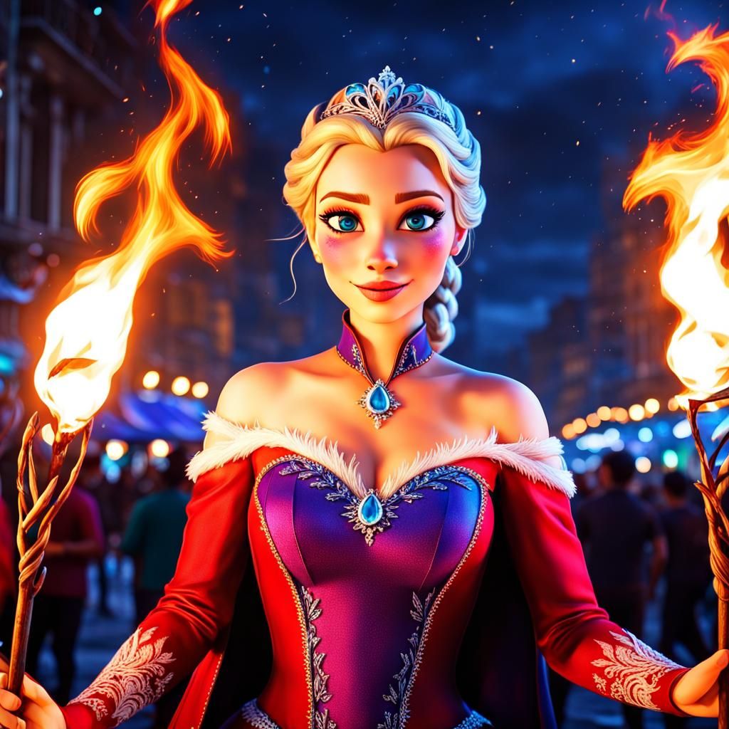 Elsa Arendelle the Fire Juggler