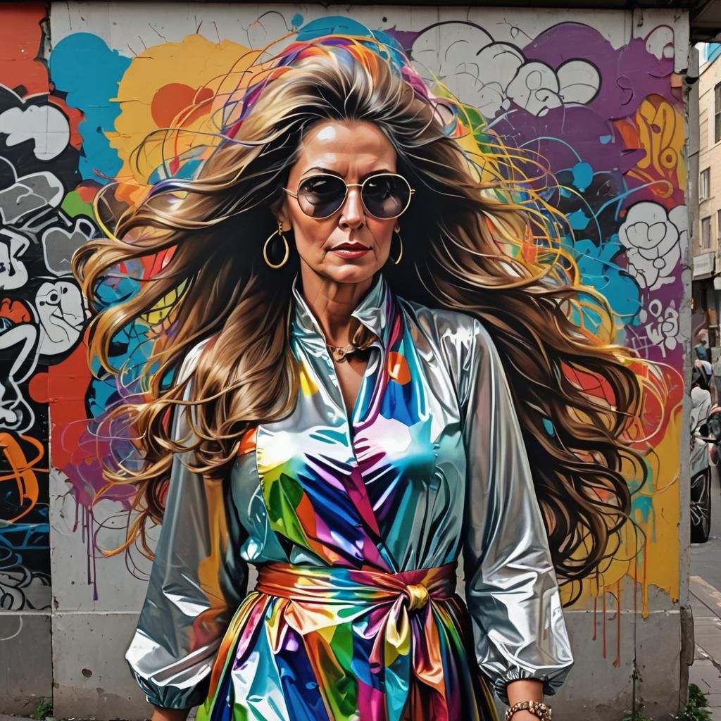 #mirrored #beautiful #mature #older #refined #lady #woman #satin #scarf #lovely #long #hair #female #BBW #Tall #satin #d...