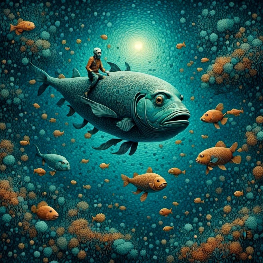 Fish Swimming into Infinity Photo