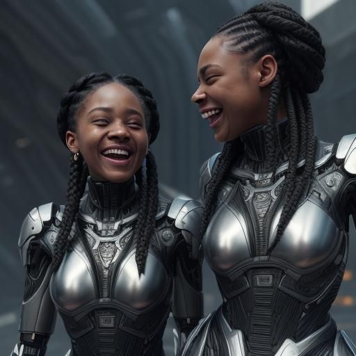 Sisters Share a Laugh in Sci-Fi Setting