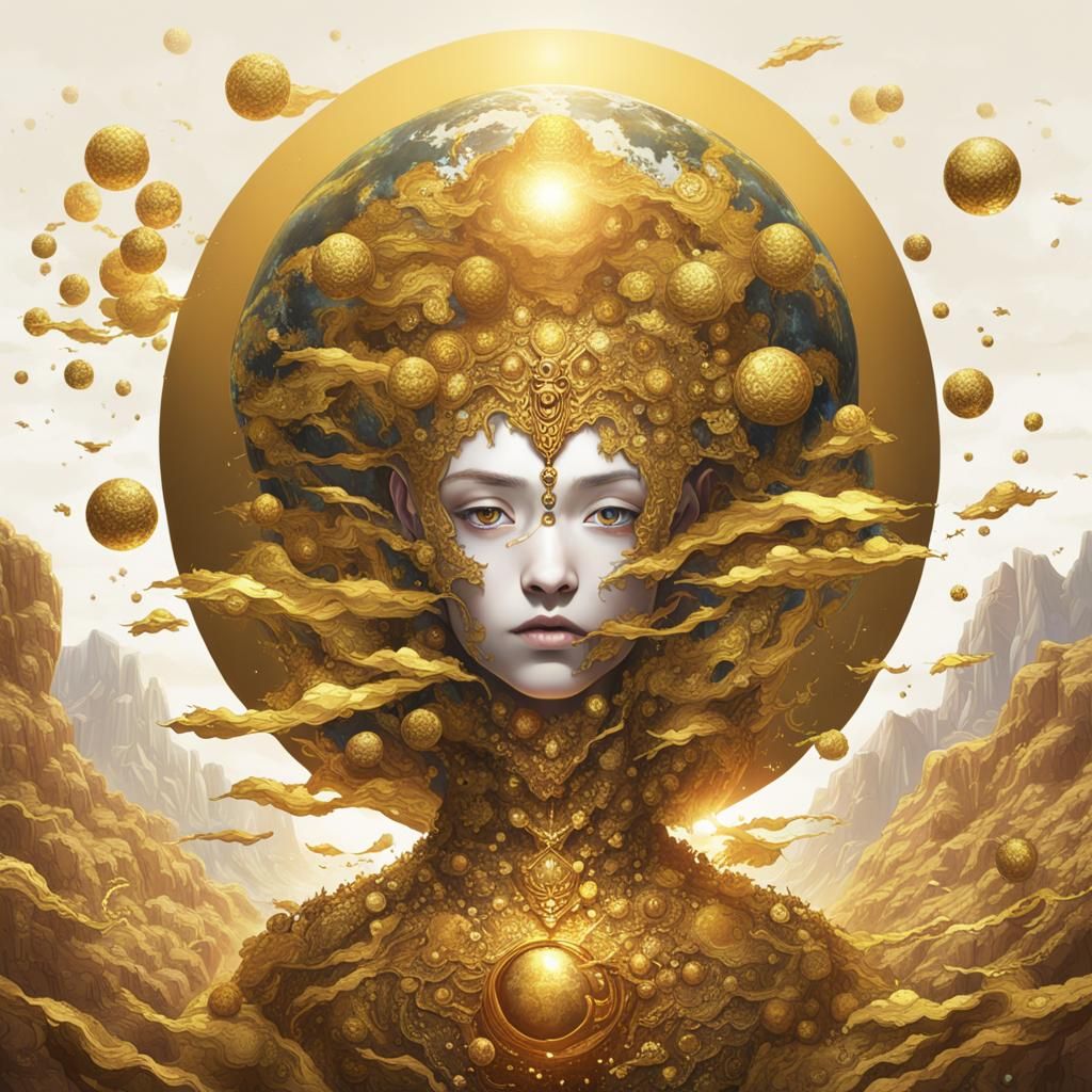 Personification of Planet Gold: Conceptual AI Art