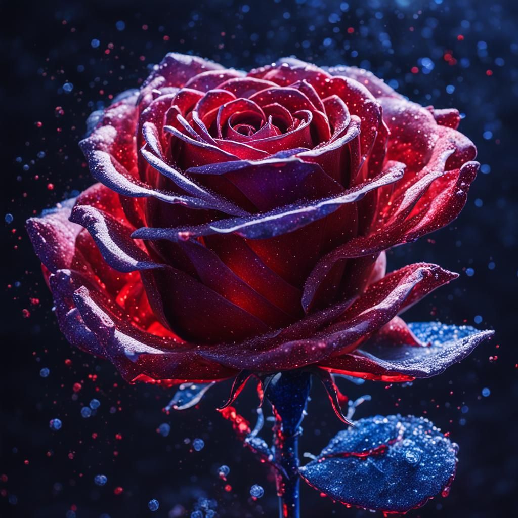 Hyperrealistic Crystal Rose with Dramatic Lighting