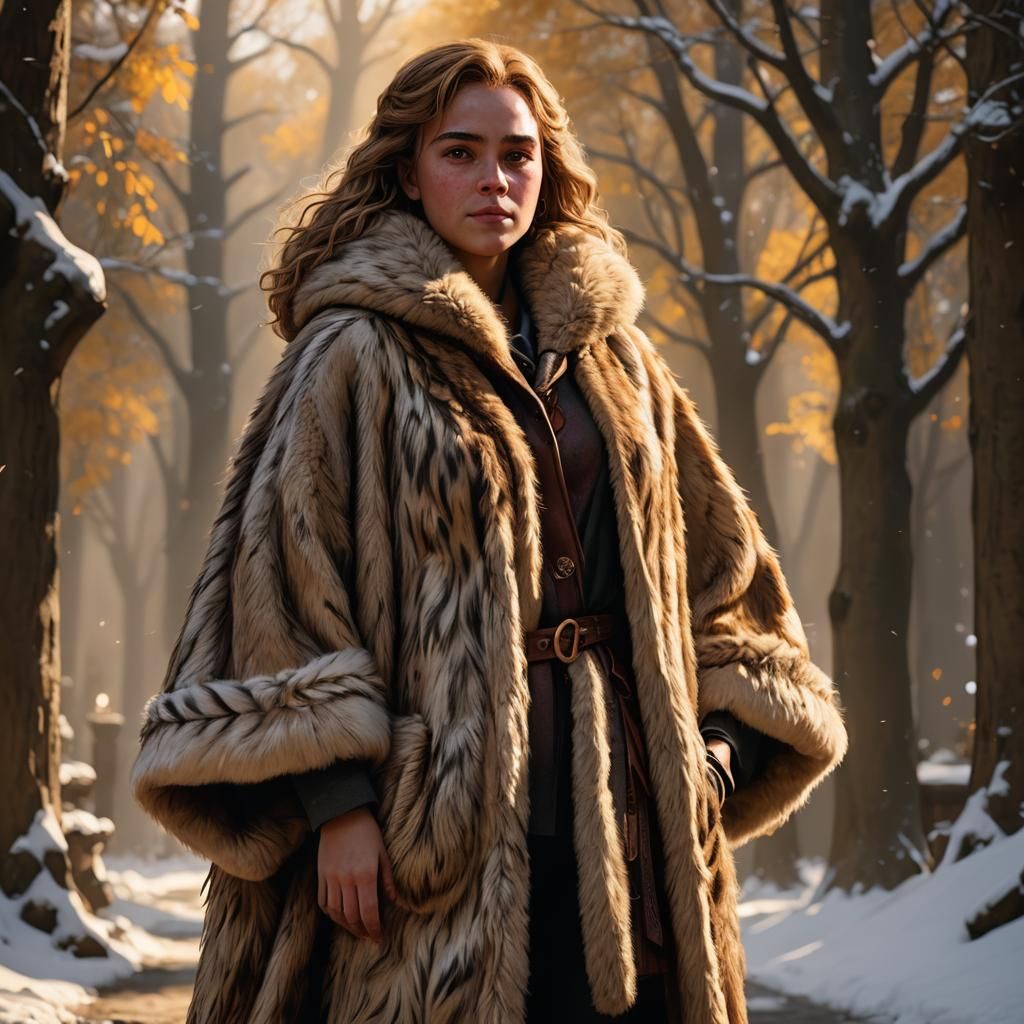 Hermione Granger in Luxurious Fur Poncho