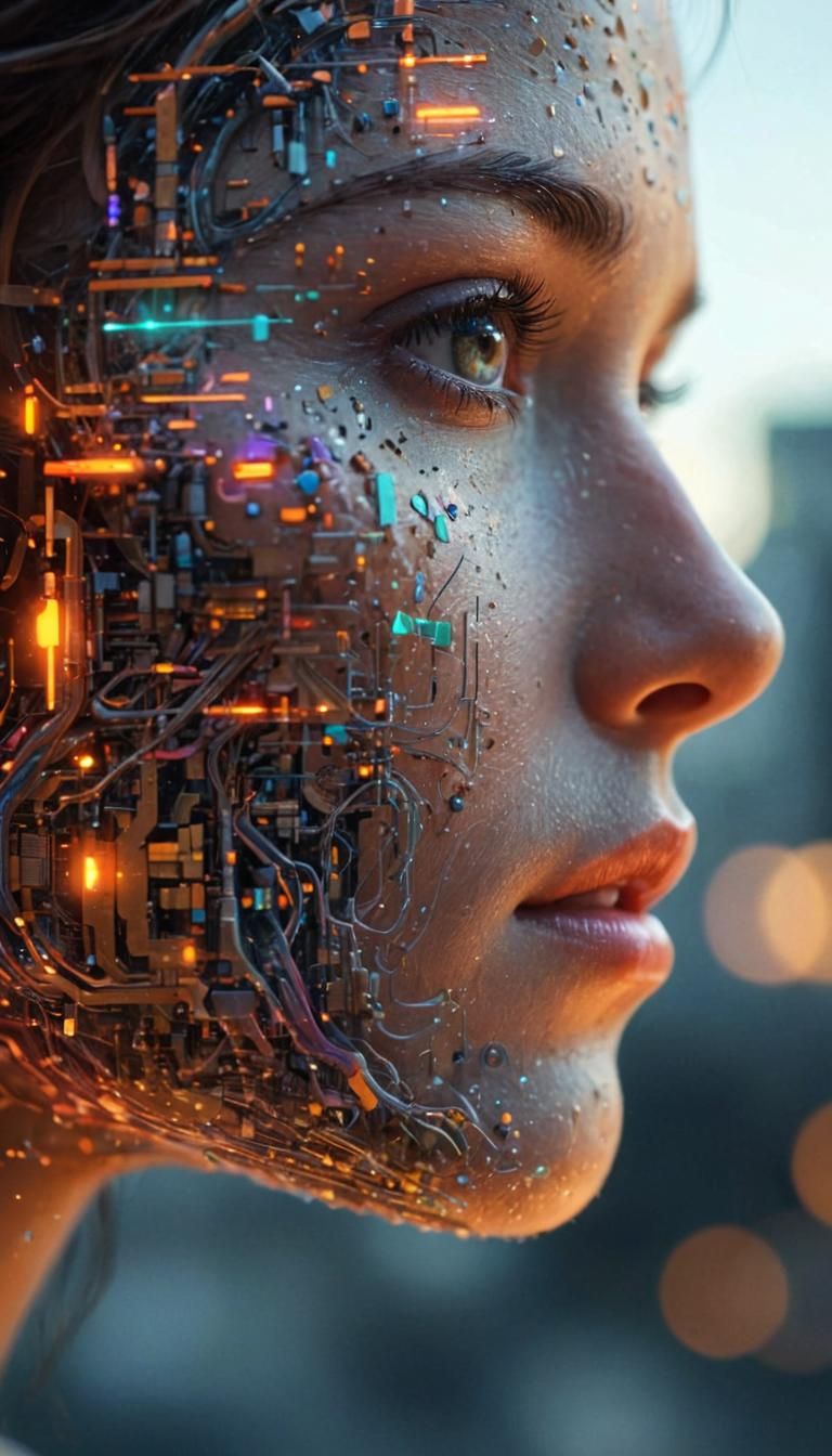 Dynamic Abstract Digital Backgrounds in Futuristic AI Style