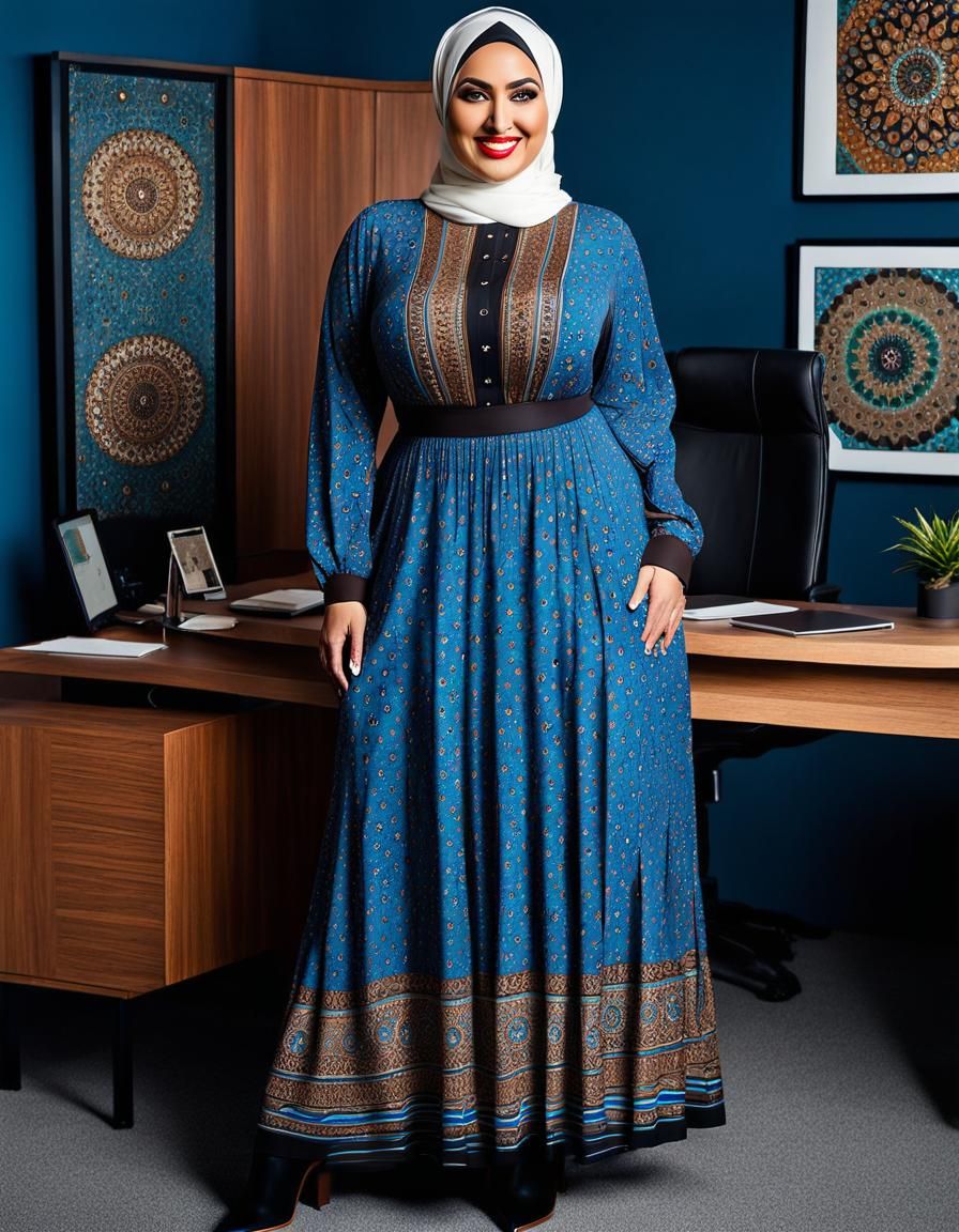 Psychedelic Mosaic Portrait of a Middle Eastern Woman