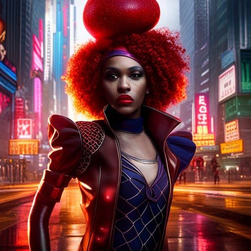 Cyberpunk Clown Art Featuring Zendaya and Janelle Monáe