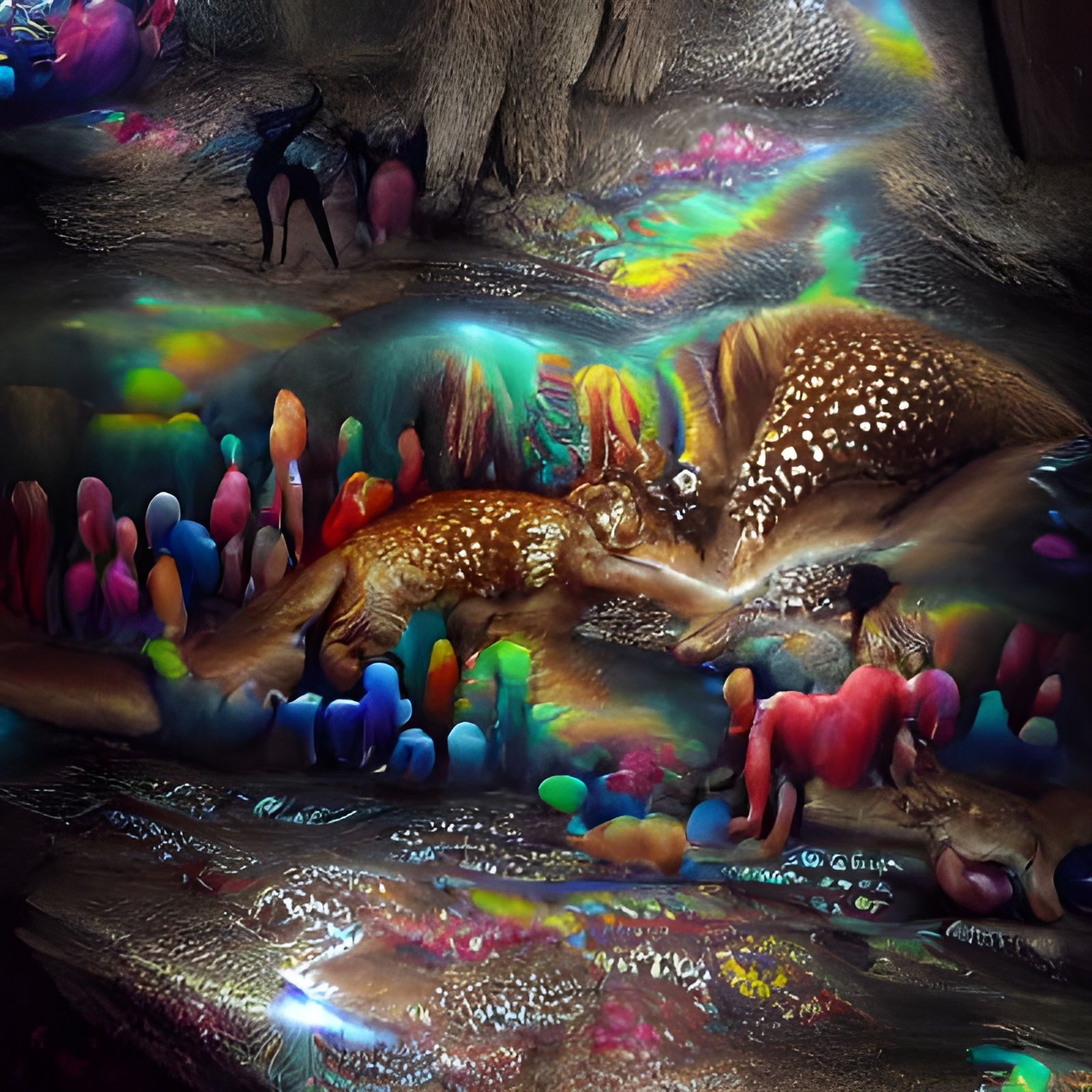 Holographic Cave Painting with Detailed Figures