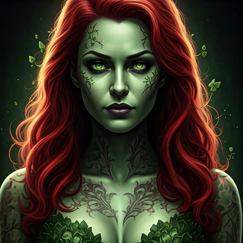 Tattooed Poison Ivy Detailed Matte Painting