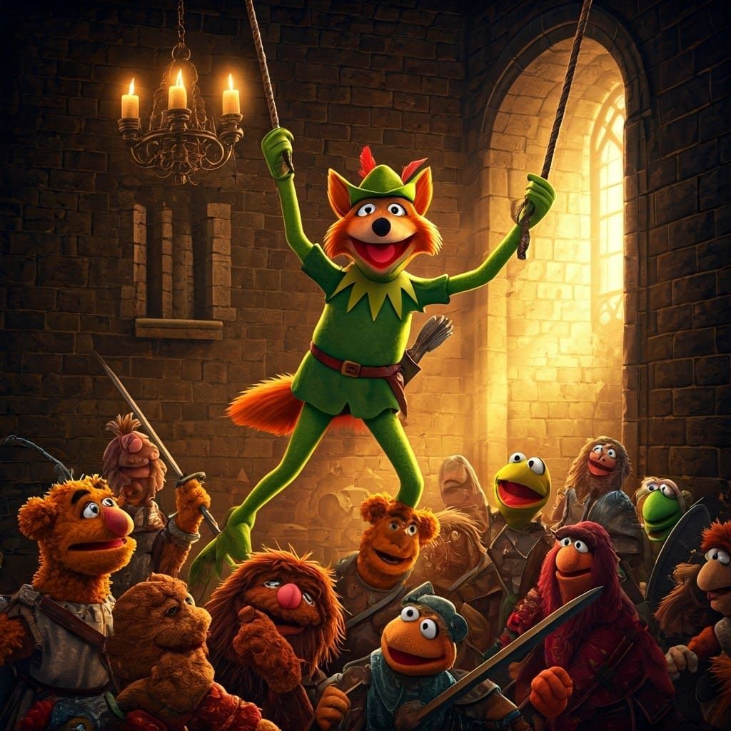 Medieval Muppets Swing Through Nottingham Castle