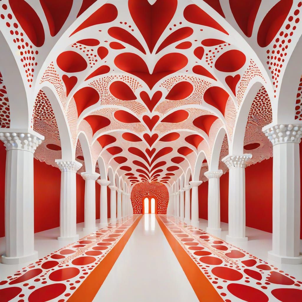 Futuristic Heart Architecture in Surreal Dreamlike Style