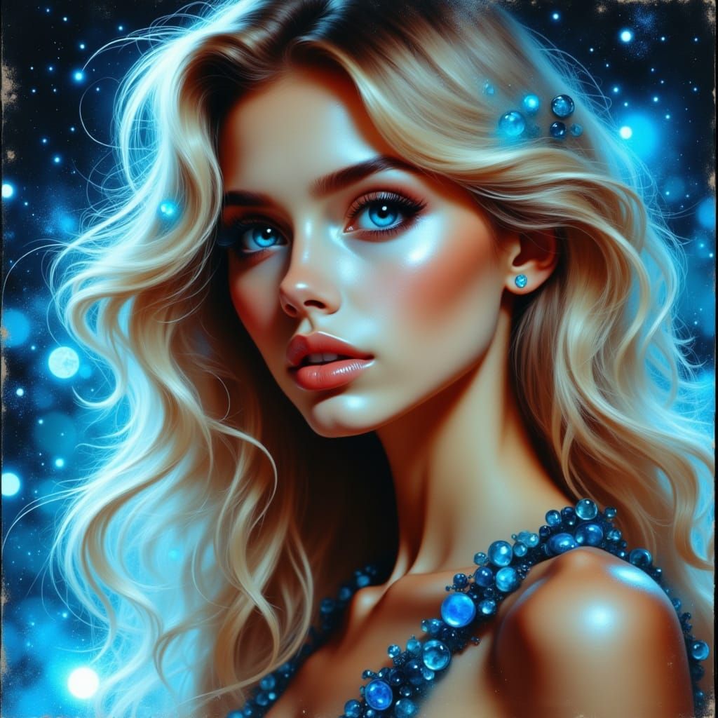 Surreal Hyper-Realistic Portraiture of a Young Woman in a Ma...