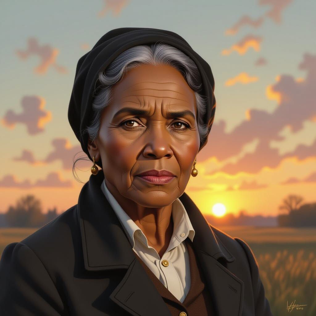 Harriet Tubman Portrait with Historical Gravitas