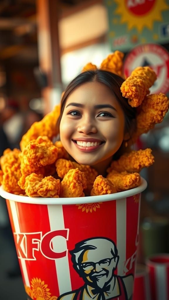 Warm Smile of an Indonesian Beauty with KFC Delight