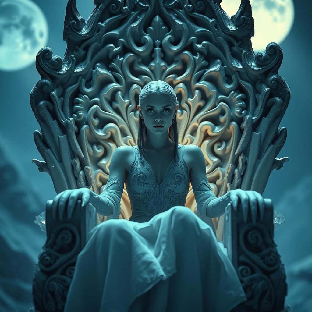 Obyzouth on Frozen Throne in Cinematic Lighting