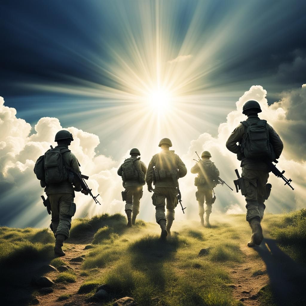 Soldiers Bask in Heavenly Sunshine