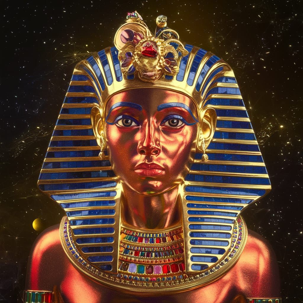 Luxury Cityscape with Glass Mosaic in Gustav Klimt Style