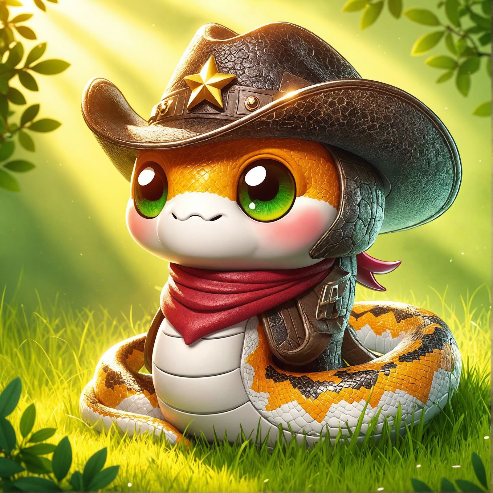 Animated Snake Bounty Hunter in Sunny Field