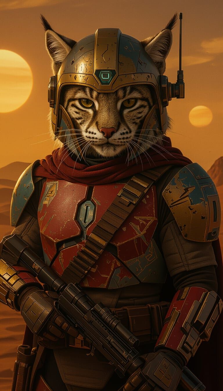 Noble Bobcat Warrior in Sci-Fi Armor