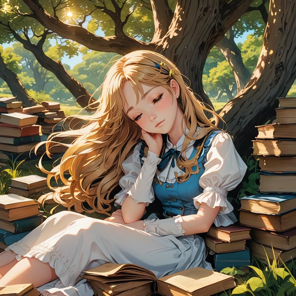 Anime Alice Portrait in a Sunny Field