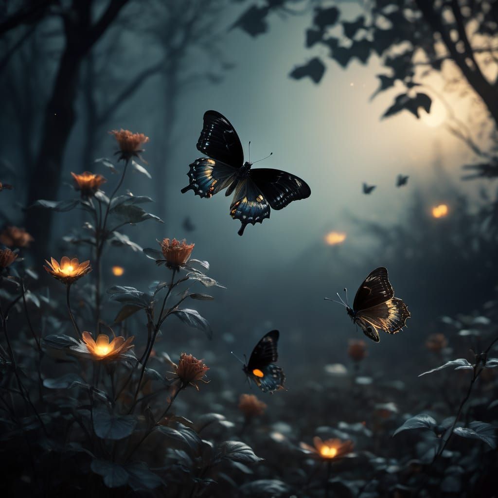 Black Butterflies Emerge in Dark Romanticism Style