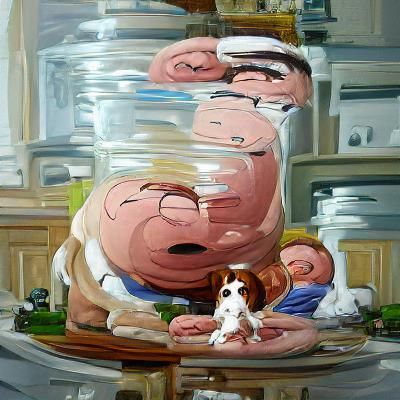 Family Guy Characters as Oil Painting
