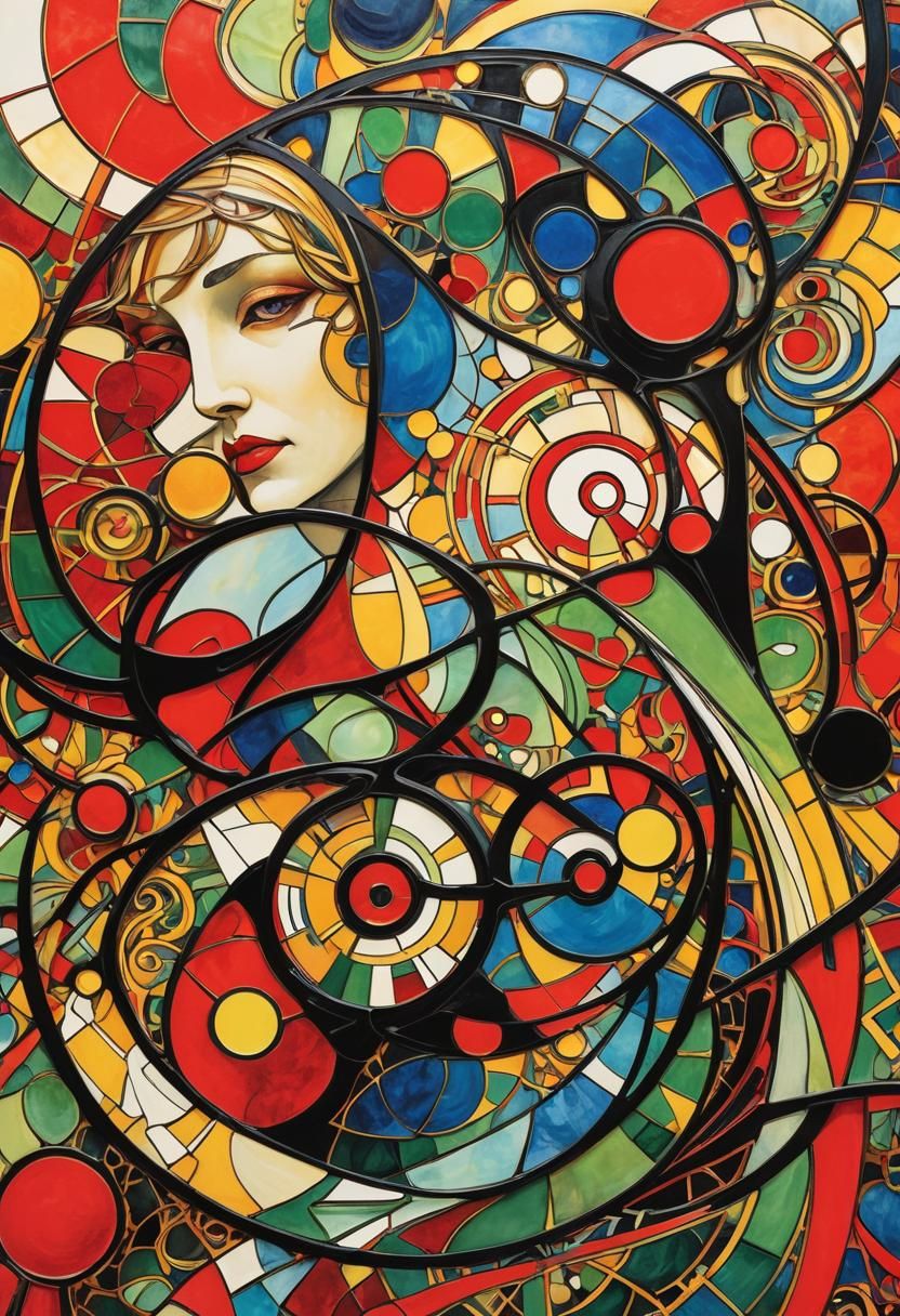 Vibrant Abstract Concept Art in Art Nouveau-Deco Style