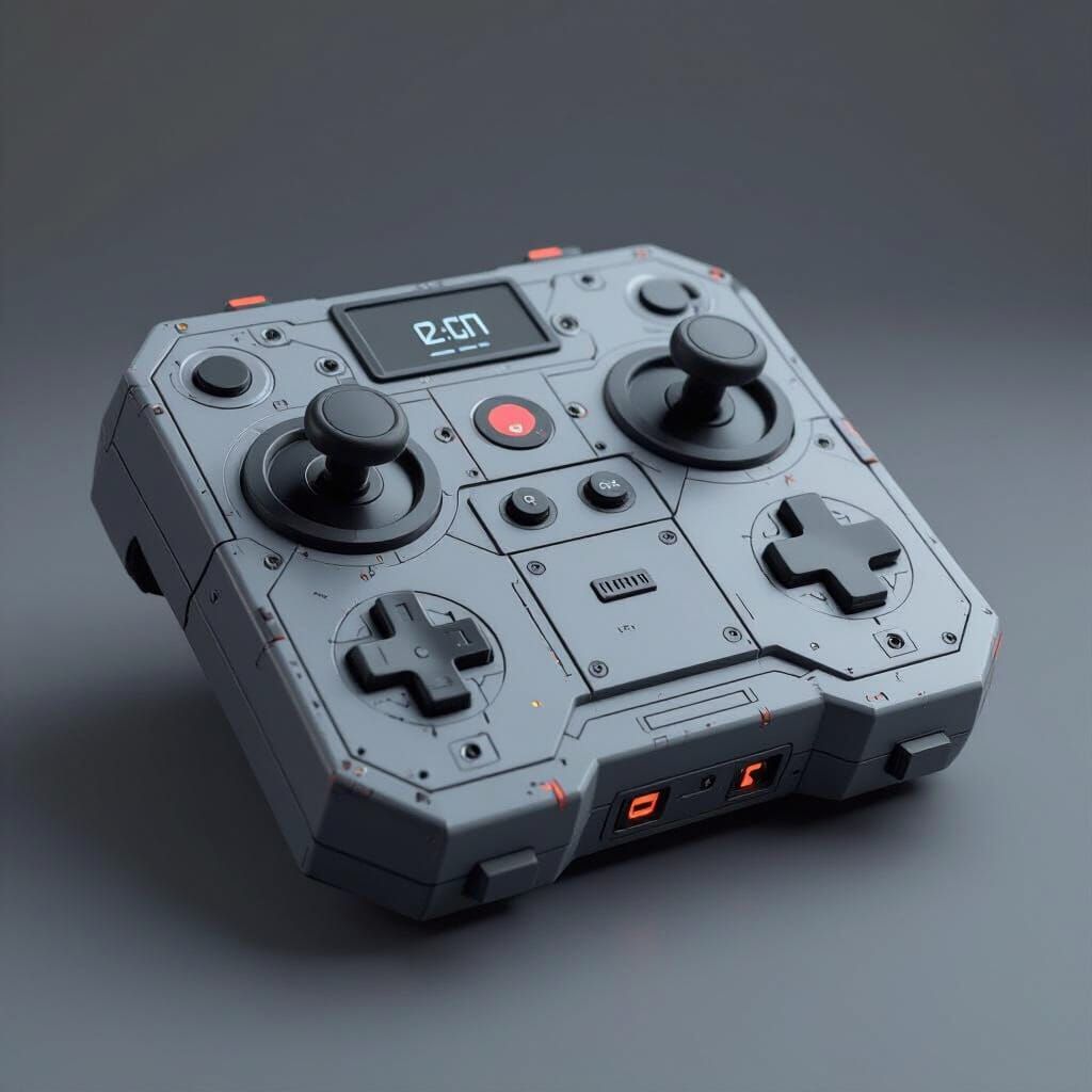 Futuristic Game Controller with Intricate Sci-Fi Design