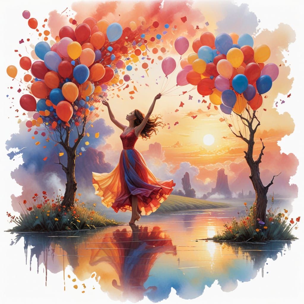 Whimsical Hot Air Balloon Festival at Sunrise