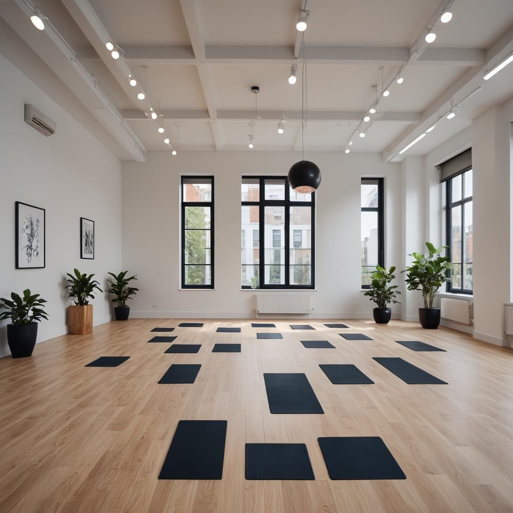 Minimalist Yoga Studio Interior: Photorealistic Visualizatio...