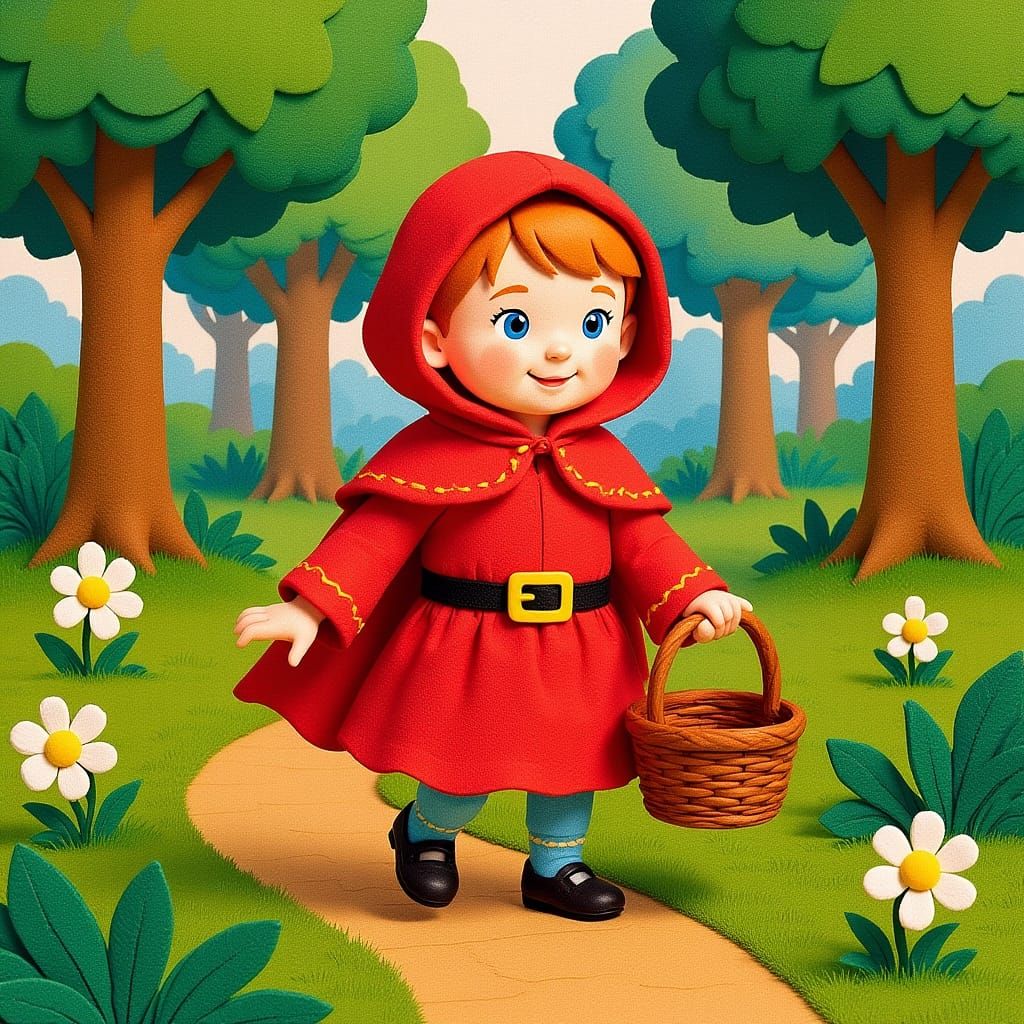Little Red Riding Hood Pop-Up Book Illustration