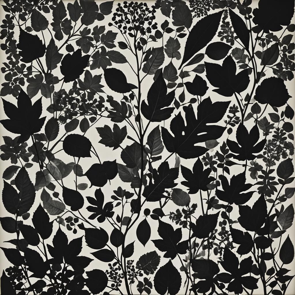 Man Ray Style Abstract Photogram with Organic Silhouettes