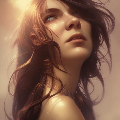 Fantasy Woman Portrait in Hyperdetailed Digital Art