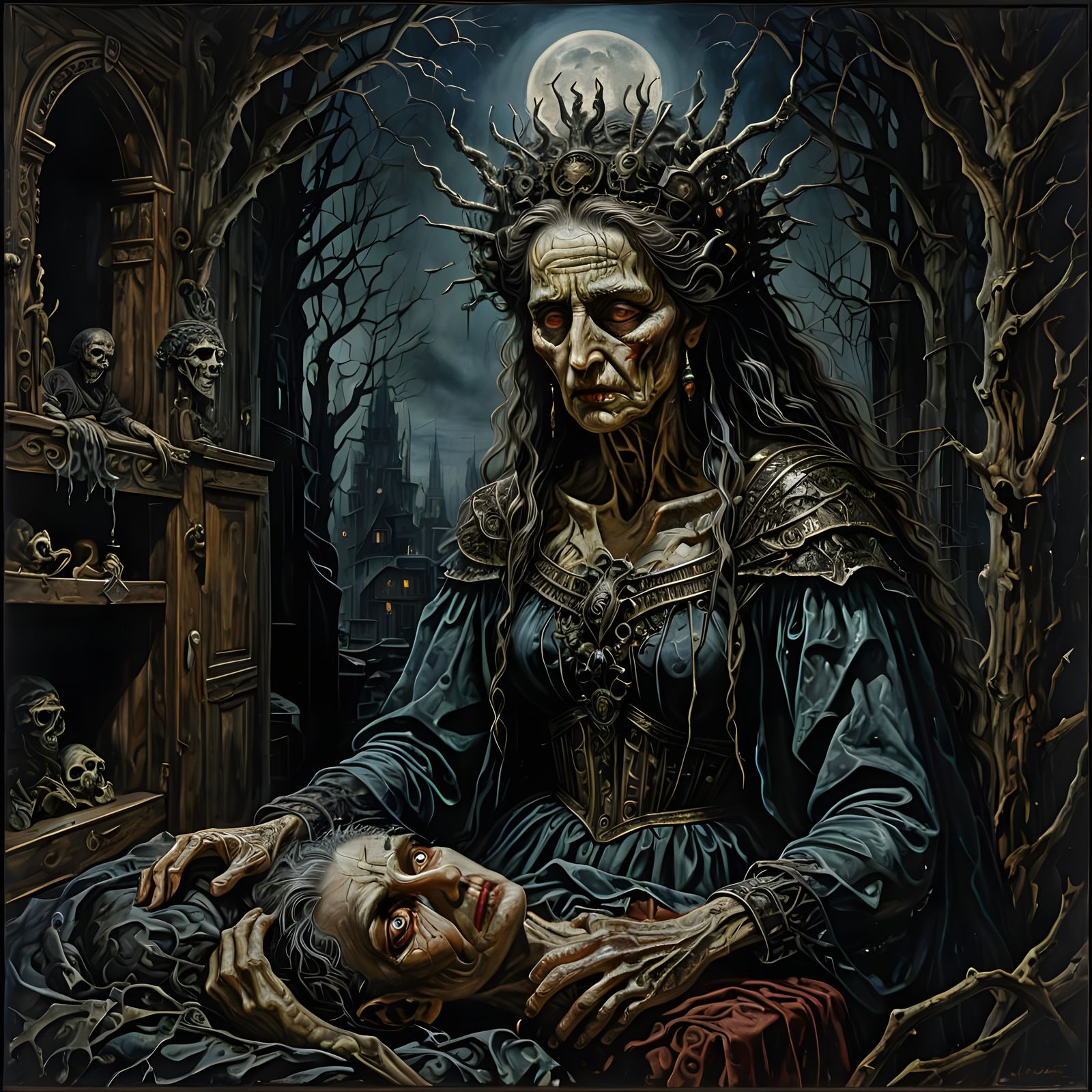 Ethereal Goddess in a Dark and Sinister Realm