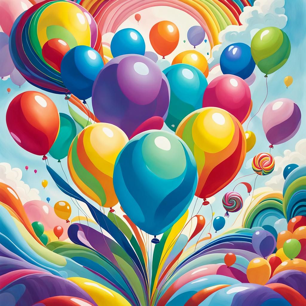 Vibrant Rainbow Gathering in Whimsical Style