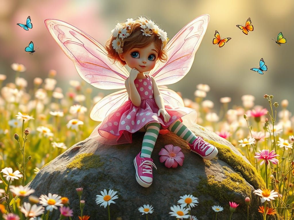 Whimsical Fairy in Enchanted Meadow