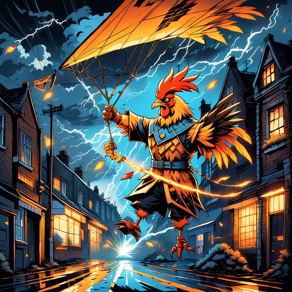 Atomic Rooster Electrocuted in London Storm: Anime Style